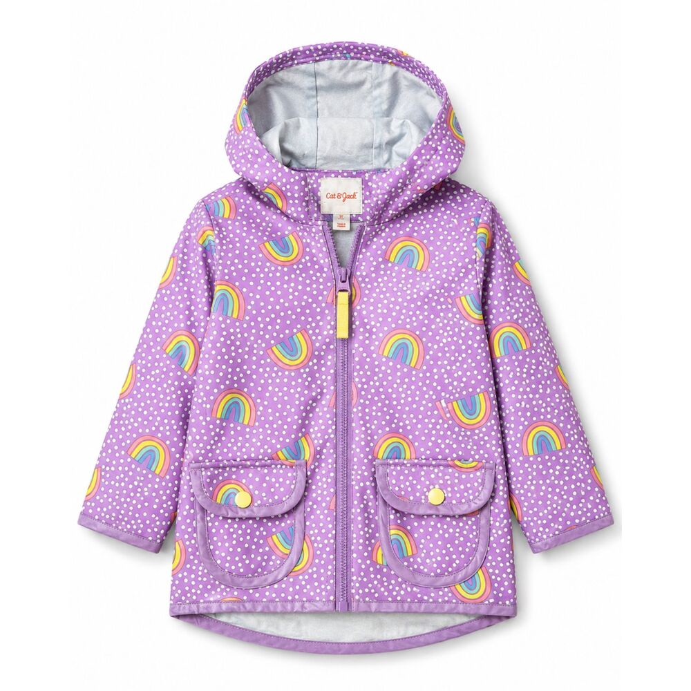 Cat & Jack Kids Girl's Rainbow Raincoat